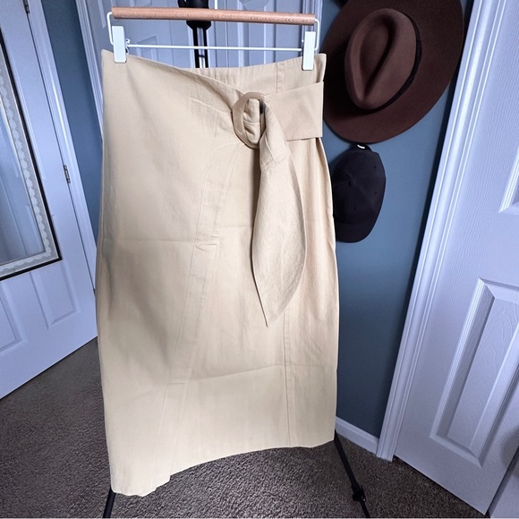 Vince skirt 2 Women's Side Buckle Wrap Skirt linen blend - Picture 2 of 8